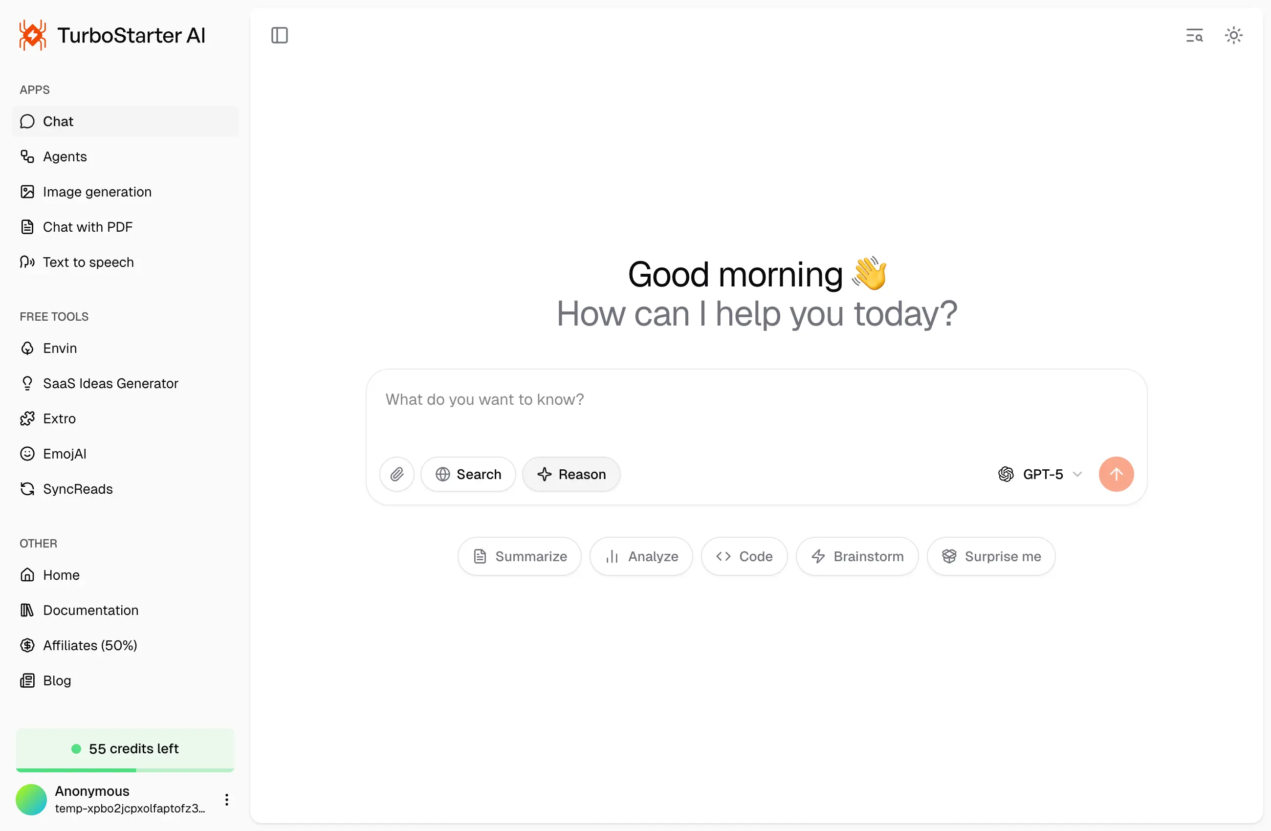 Template interface placeholder for the OMEGA design